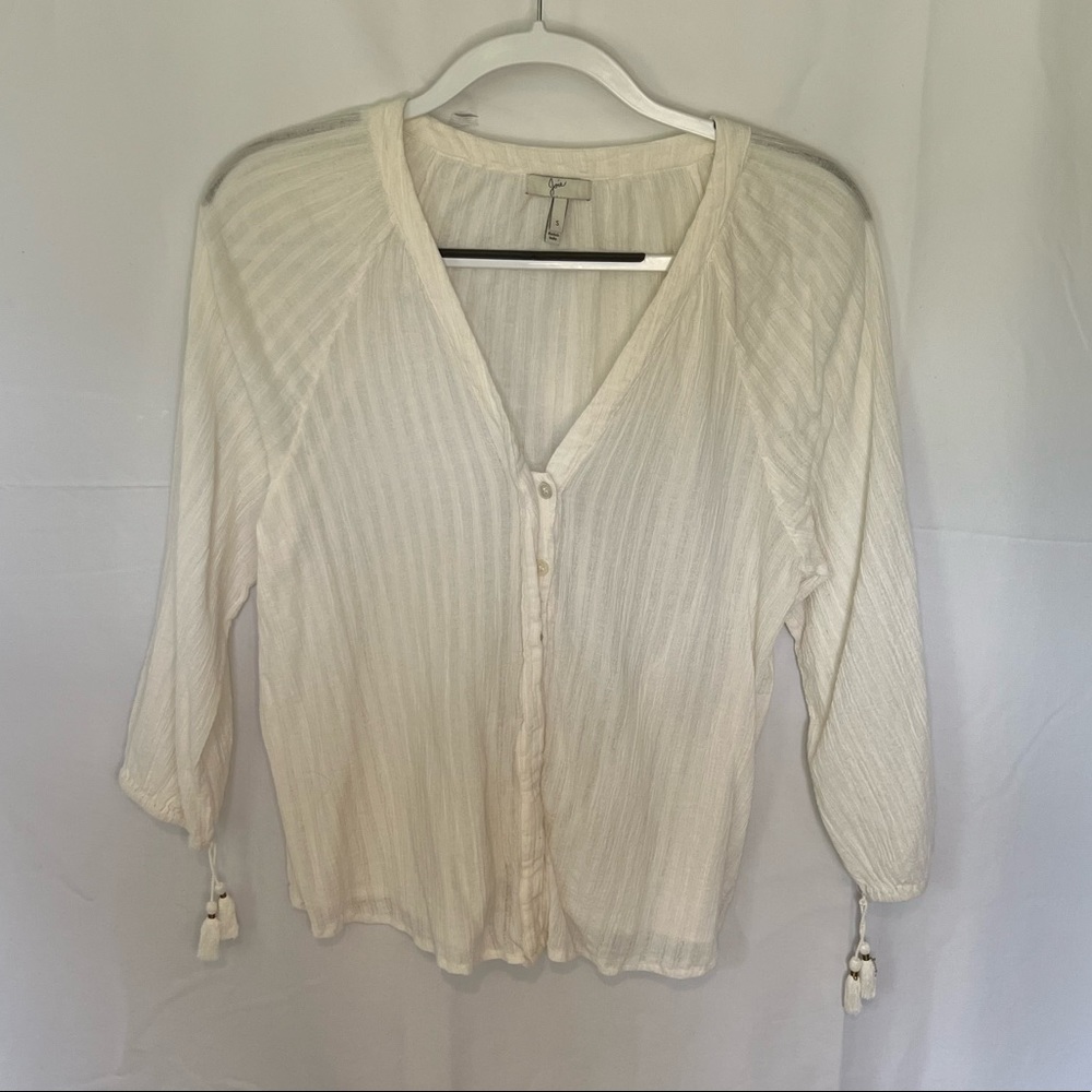 Joie White Linen Top